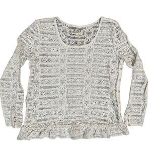 Textile by Elizabeth and James Knit Long Sleeved Cream White Top